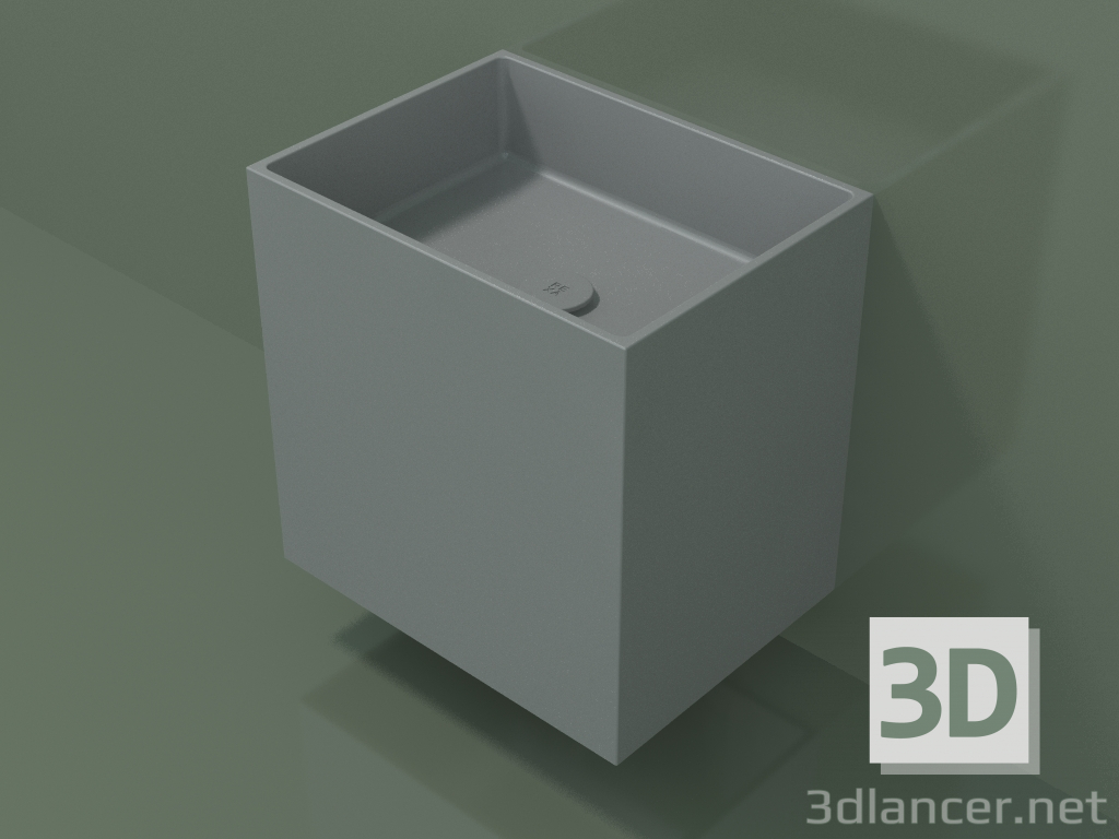 3d model Wall-mounted washbasin (02UN23101, Silver Gray C35, L 48, P 36, H 48 cm) - preview
