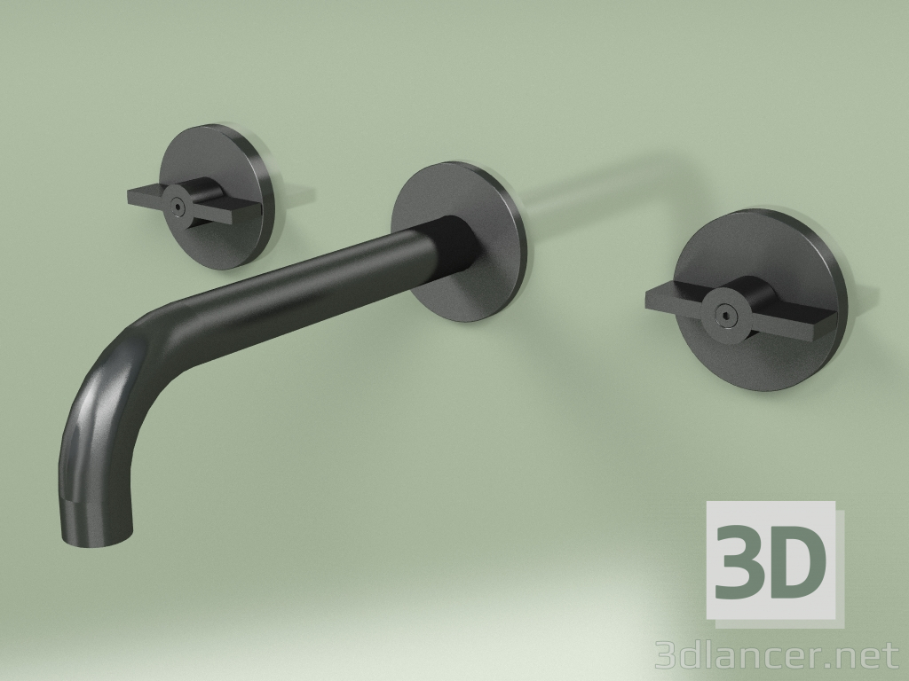 3d model Wall set of 2 separate mixers with spout (19 10 V, ON) - preview