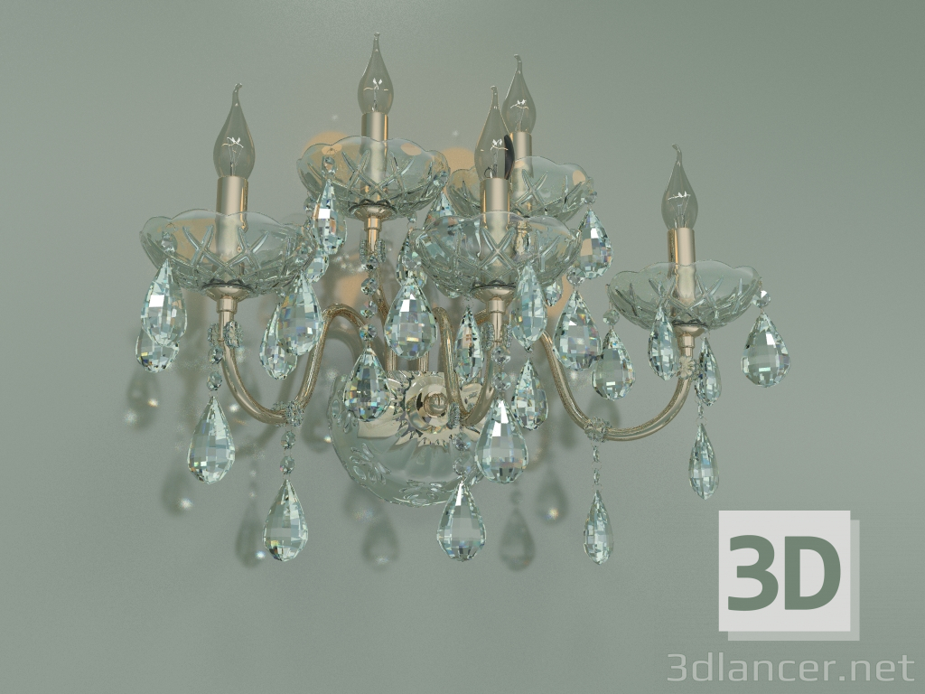 modello 3D Applique 3600-5 (Strotskis in cristallo trasparente oro) - anteprima