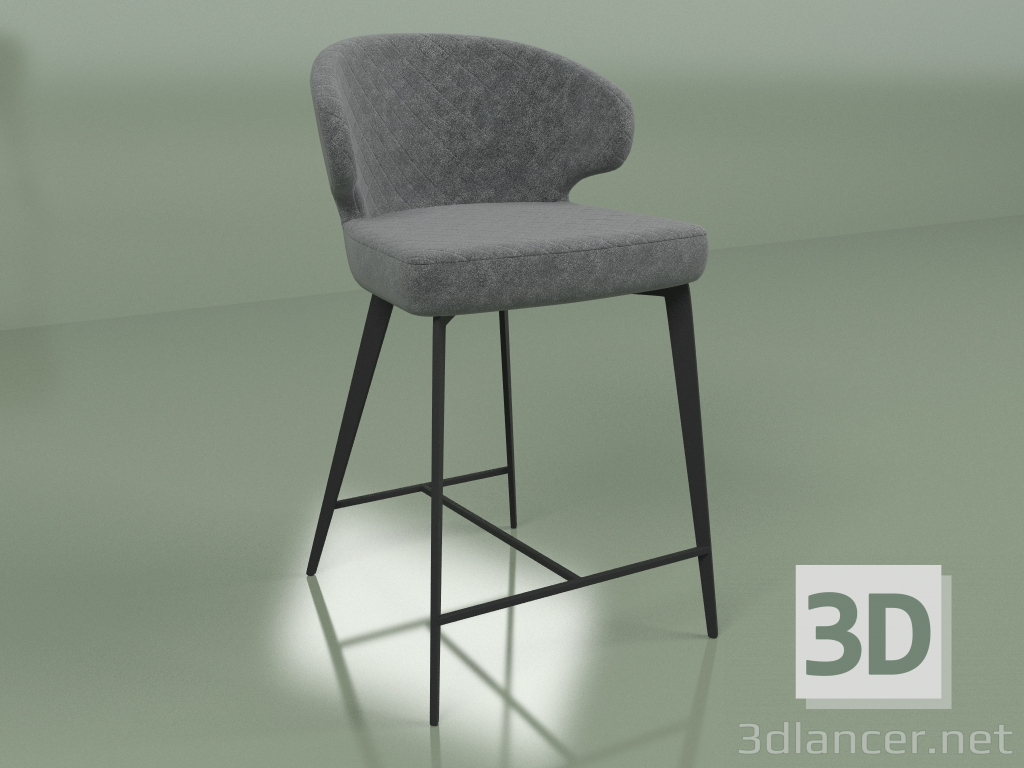 3D modeli Yarı bar sandalyesi Keen (yağ grisi) - önizleme