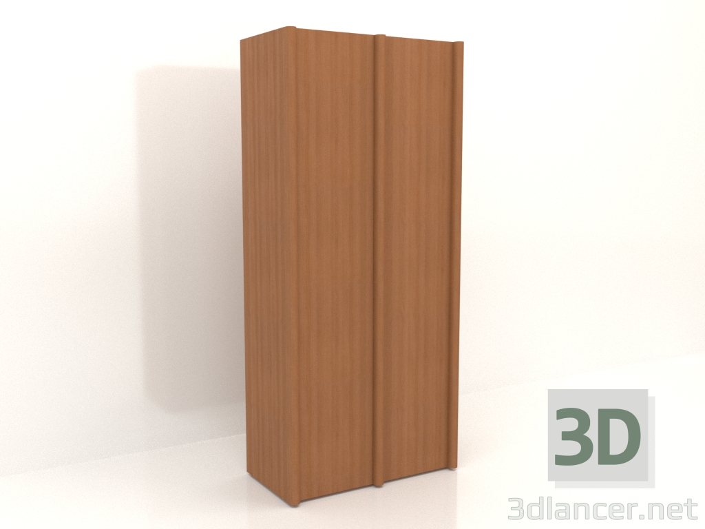 3d model Wardrobe MW 05 wood (1260x667x2818, wood red) - preview