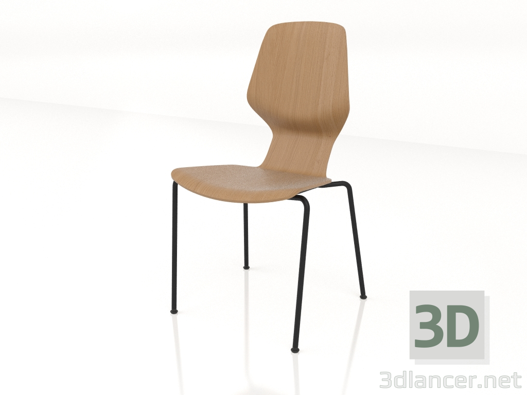 modello 3D Sedia su gambe in metallo D16 mm - anteprima
