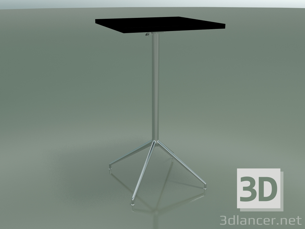 3D Modell Quadratischer Tisch 5713, 5730 (H 105 - 59x59 cm, ausgebreitet, schwarz, LU1) - Vorschau