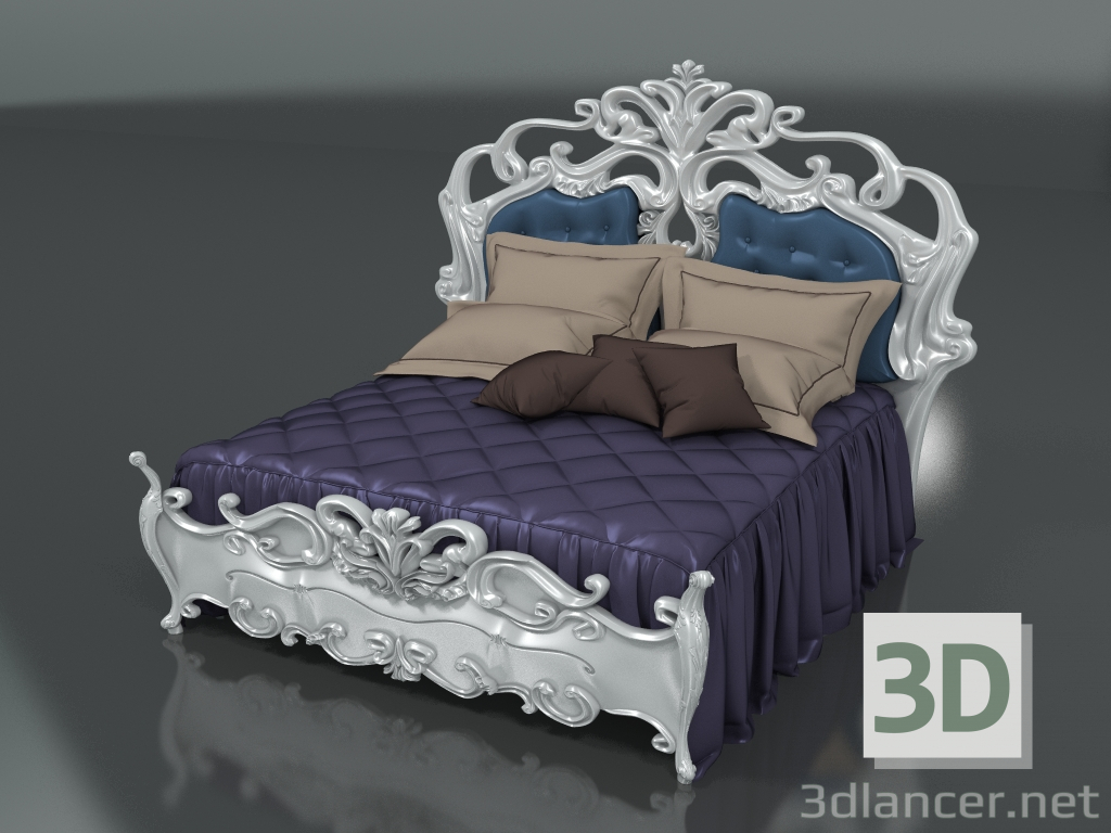 3d модель Кровать двуспальная (арт. 11213) – превью
