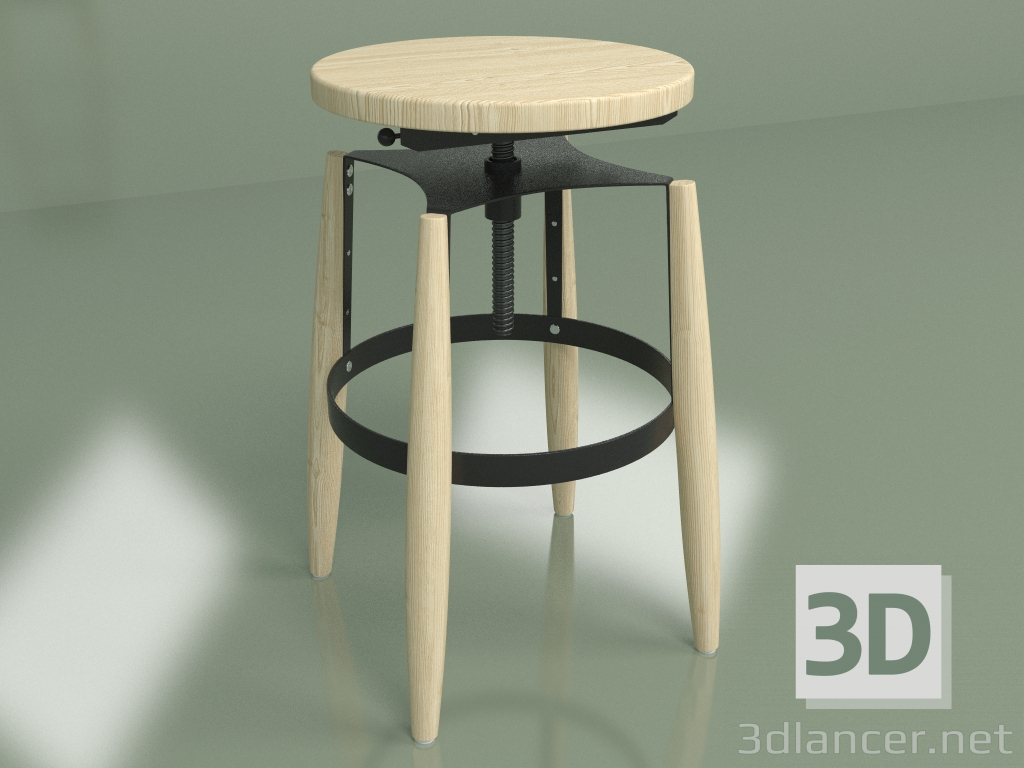 3D modeli Yarı bar sandalyesi Roket (siyah mat) - önizleme