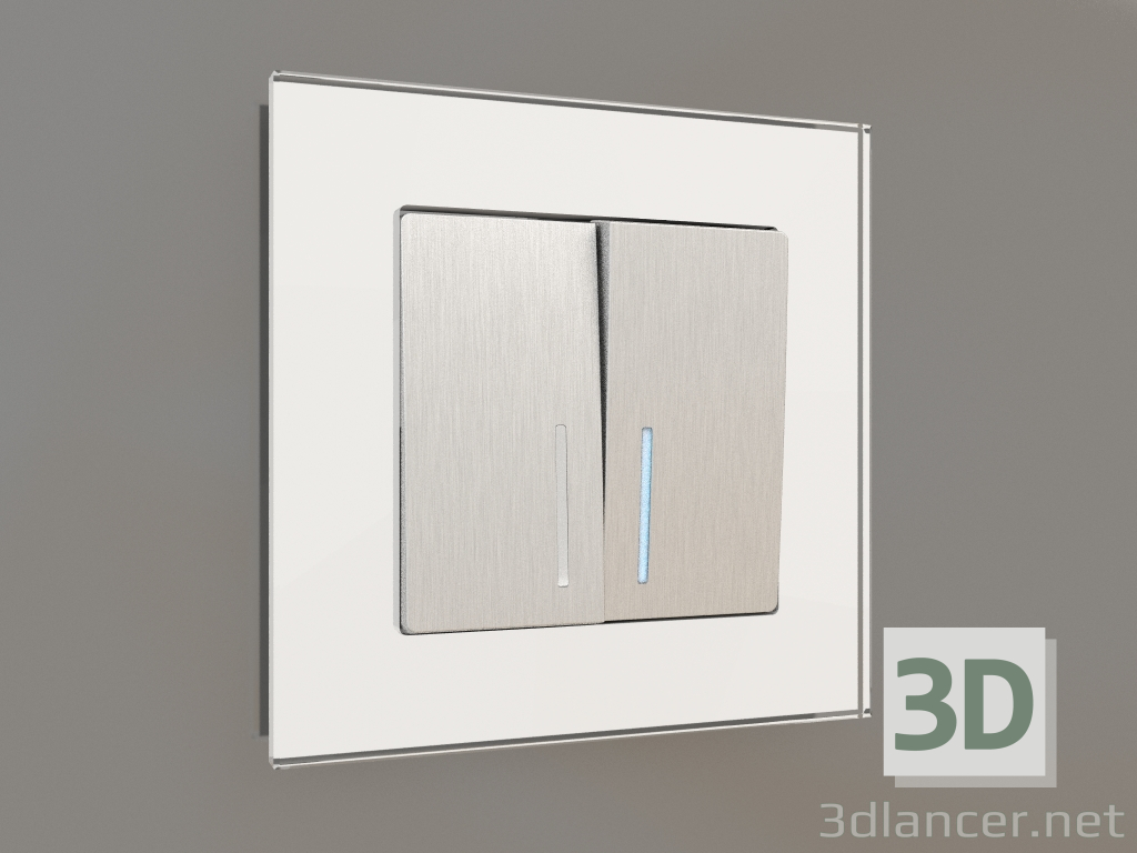 3D modeli Arkadan aydınlatmalı iki çete anahtarı (gümüş oluklu) - önizleme
