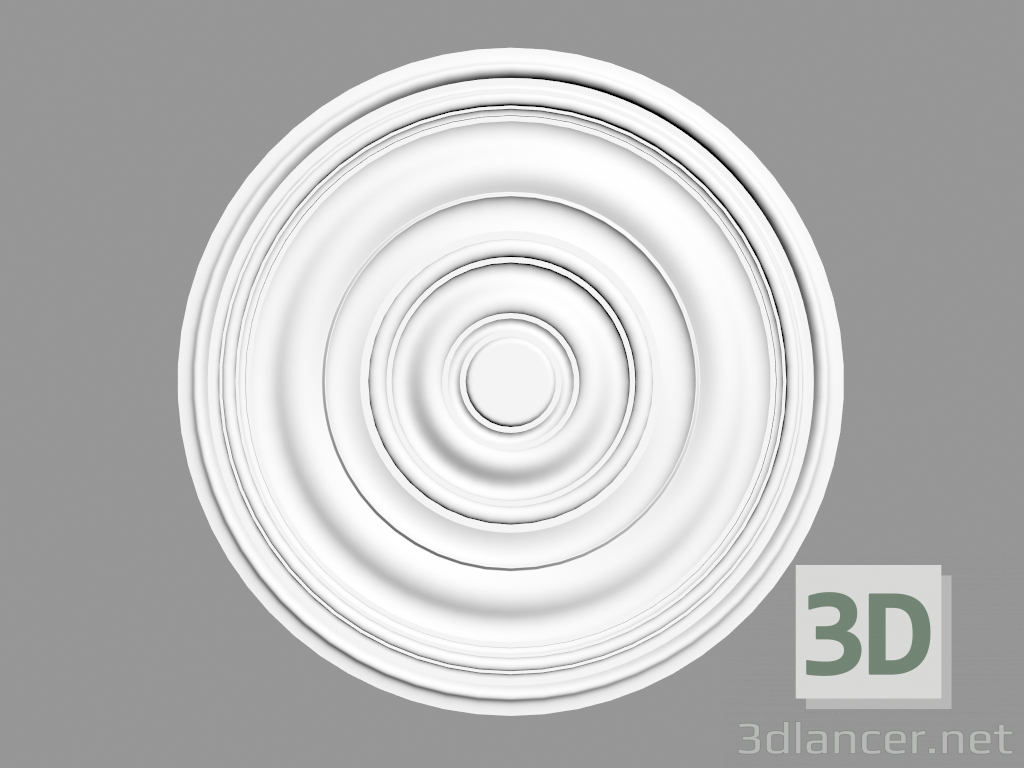 3D Modell Deckenauslass R40 (74,5 x 74,5 x 3,1 - Ø 74,5 cm) - Vorschau