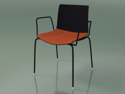 Stuhl 0450 (4 Beine mit Armlehnen und einem Kissen auf dem Sitz, Polypropylen PO00109, V39)