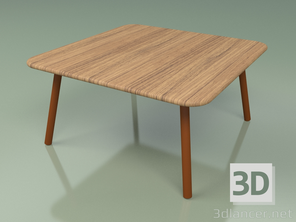 modello 3D Tavolino 011 (Metallo Ruggine, Teak) - anteprima