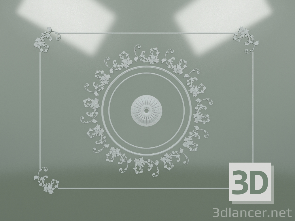 3D Modell Gipsstuckdeckenzusammensetzung ND-003-1 - Vorschau