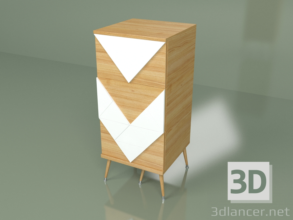 3d model Small chest of drawers Slim Woo (white) - preview