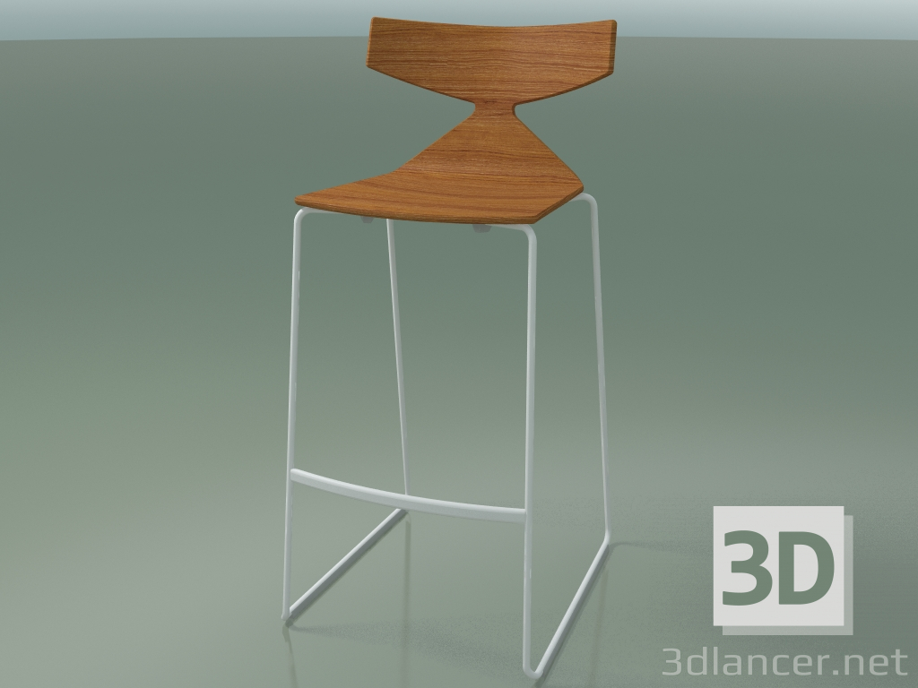 3d model Stackable bar stool 3704 (Teak effect, V12) - preview