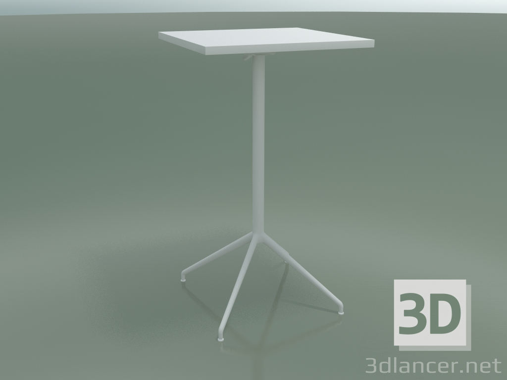 3D Modell Quadratischer Tisch 5713, 5730 (H 105 - 59x59 cm, ausgebreitet, Weiß, V12) - Vorschau