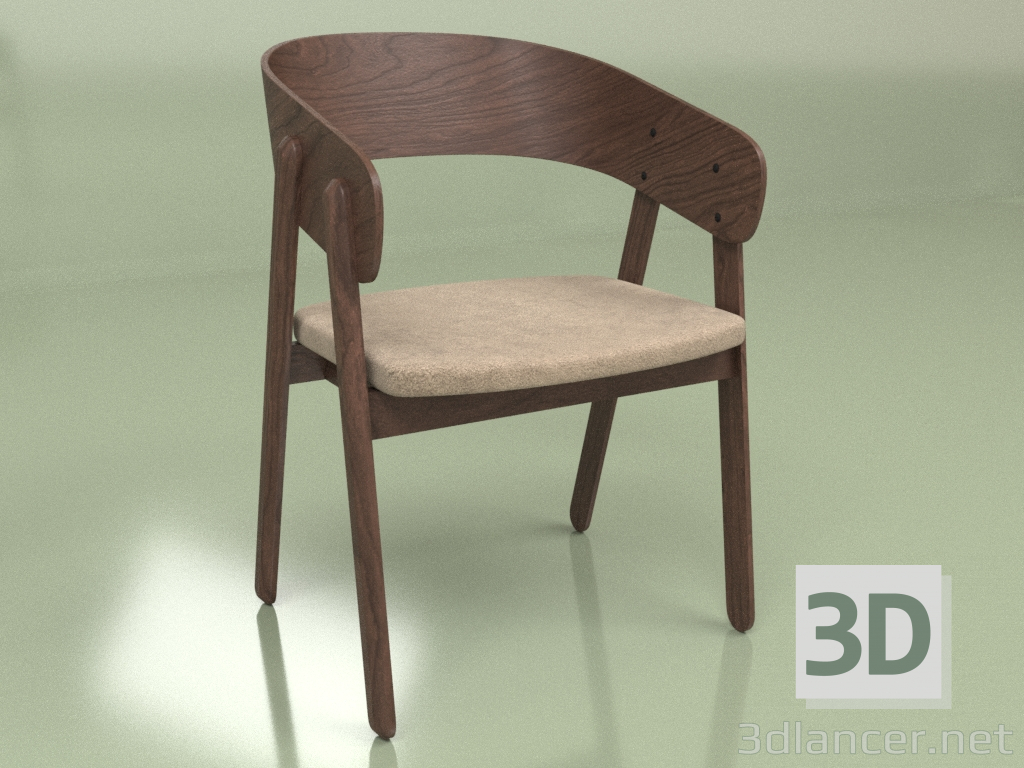 3D modeli Sandalye Devlin (ceviz, koyu bej) - önizleme