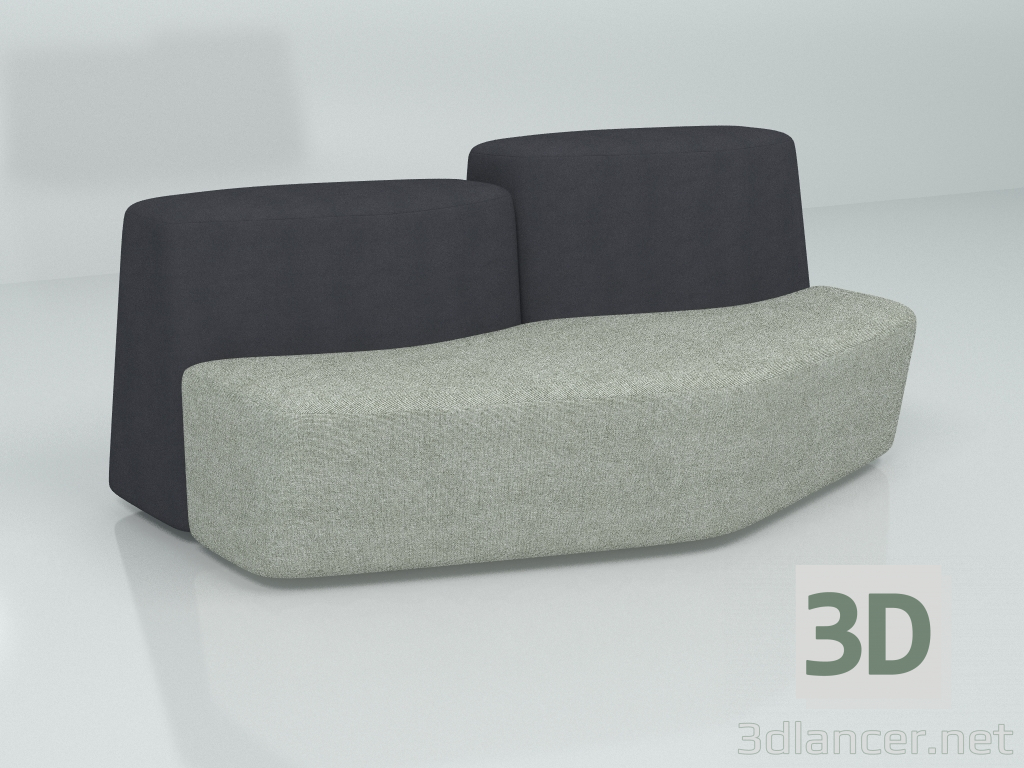 modèle 3D Canapé 54° – 5° BELFAST - preview