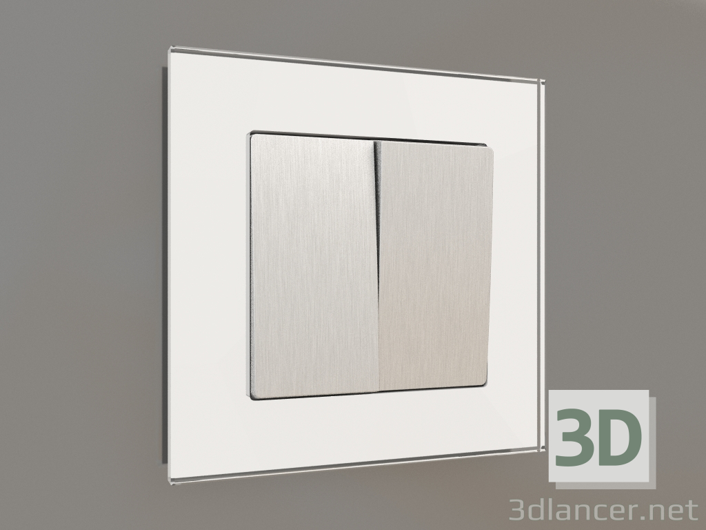 3d model Two-gang switch (silver corrugated) - preview