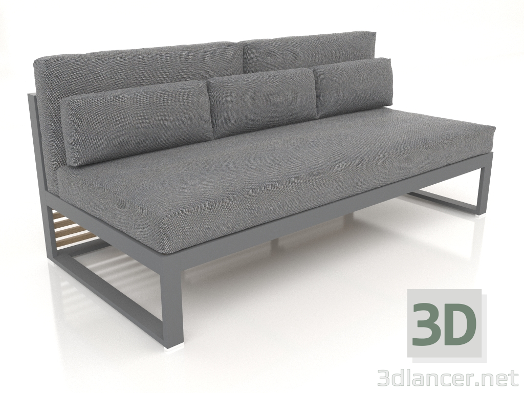 modèle 3D Canapé modulable, section 4, dossier haut (Anthracite) - preview