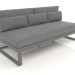 3d model Modular sofa, section 4, high back (Anthracite) - preview