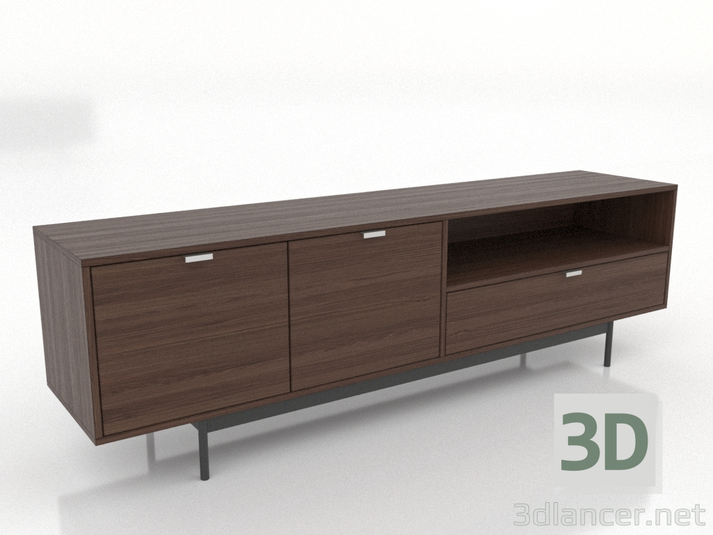 modèle 3D Meuble TV 1800 mm (noyer foncé) - preview modèle 3D Meuble TV 1800 mm (noyer foncé) - preview