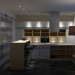 3d Kitchen with island, modern minimalist style model buy - render
