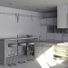 3d Кухня с островом, современный минималистский стиль модель купить - ракурс
