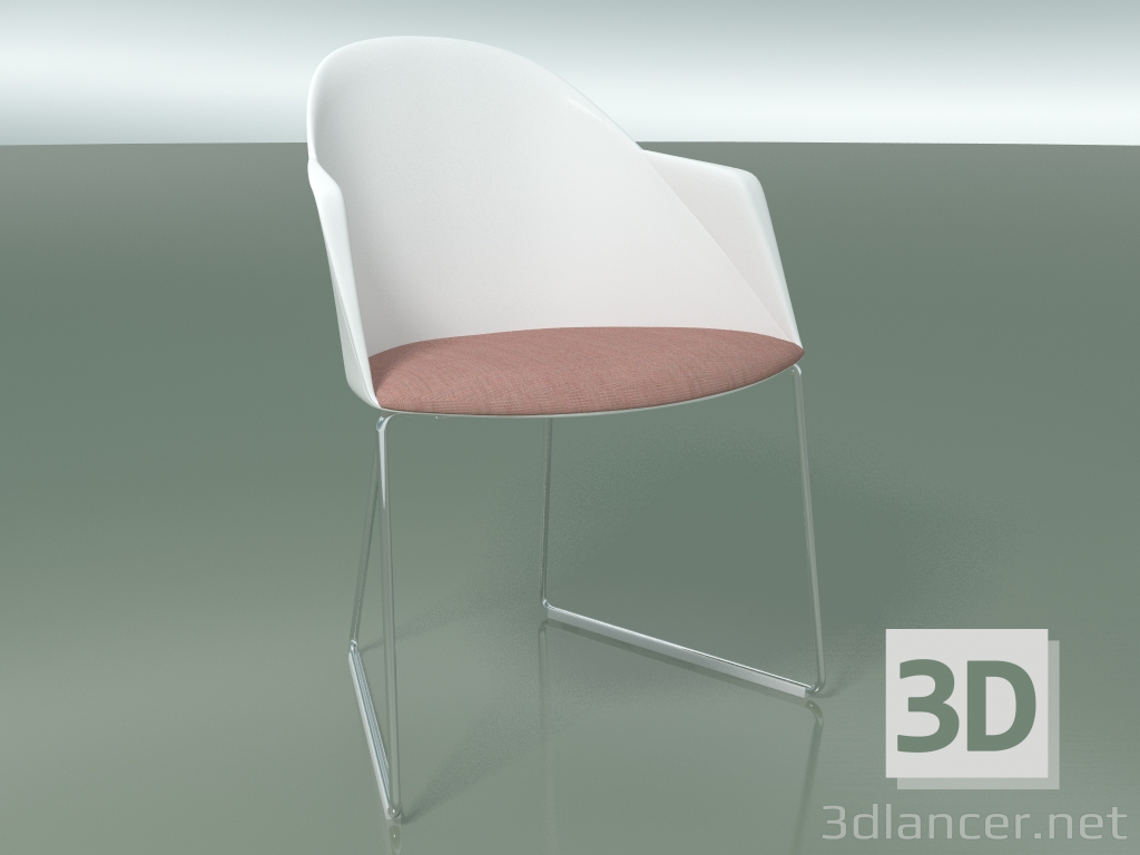 3D Modell Stuhl 2227 (auf einem Schlitten, CRO, mit einem Kissen, PC00001 Polypropylen) - Vorschau