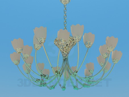 modelo 3D Lámpara Chandelier con tulipanes - escuchar modelo 3D Lámpara Chandelier con tulipanes - escuchar