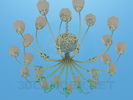 modelo 3D Lámpara Chandelier con tulipanes - escuchar modelo 3D Lámpara Chandelier con tulipanes - escuchar