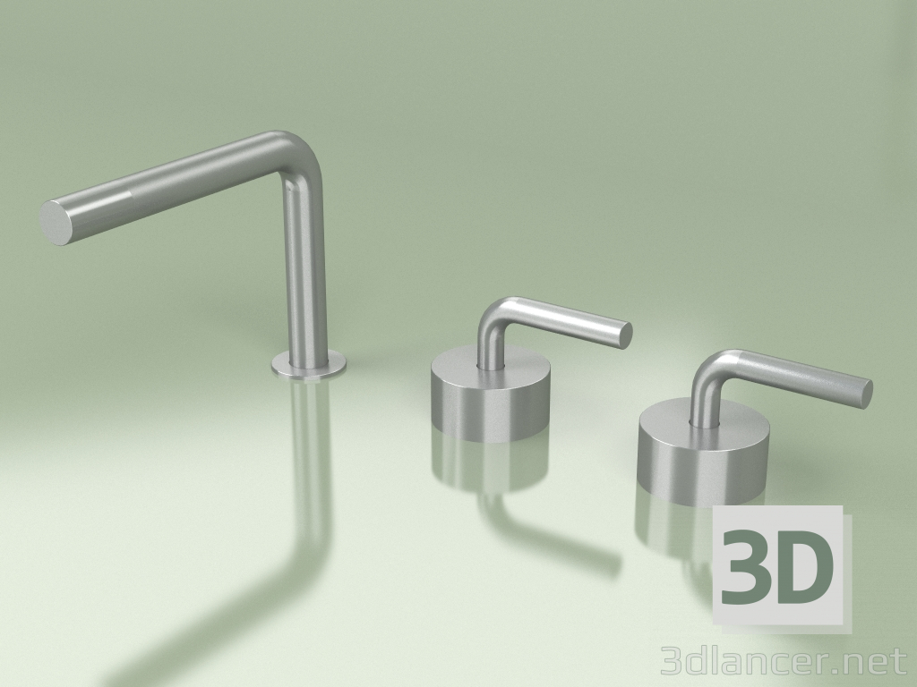 3d model Set of 2 stop valves with spout 143 mm high (14 33 V, AS) - preview