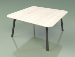 Coffee table 011 (Metal Smoke, Weather Resistant White Colored Teak)