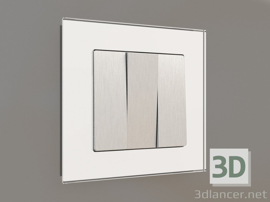 3d model Three-key switch (silver corrugated) - preview
