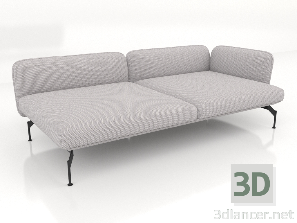 3D modeli 2,5 kişilik derin kanepe modülü, sağda 85 kol dayanağı ile - önizleme