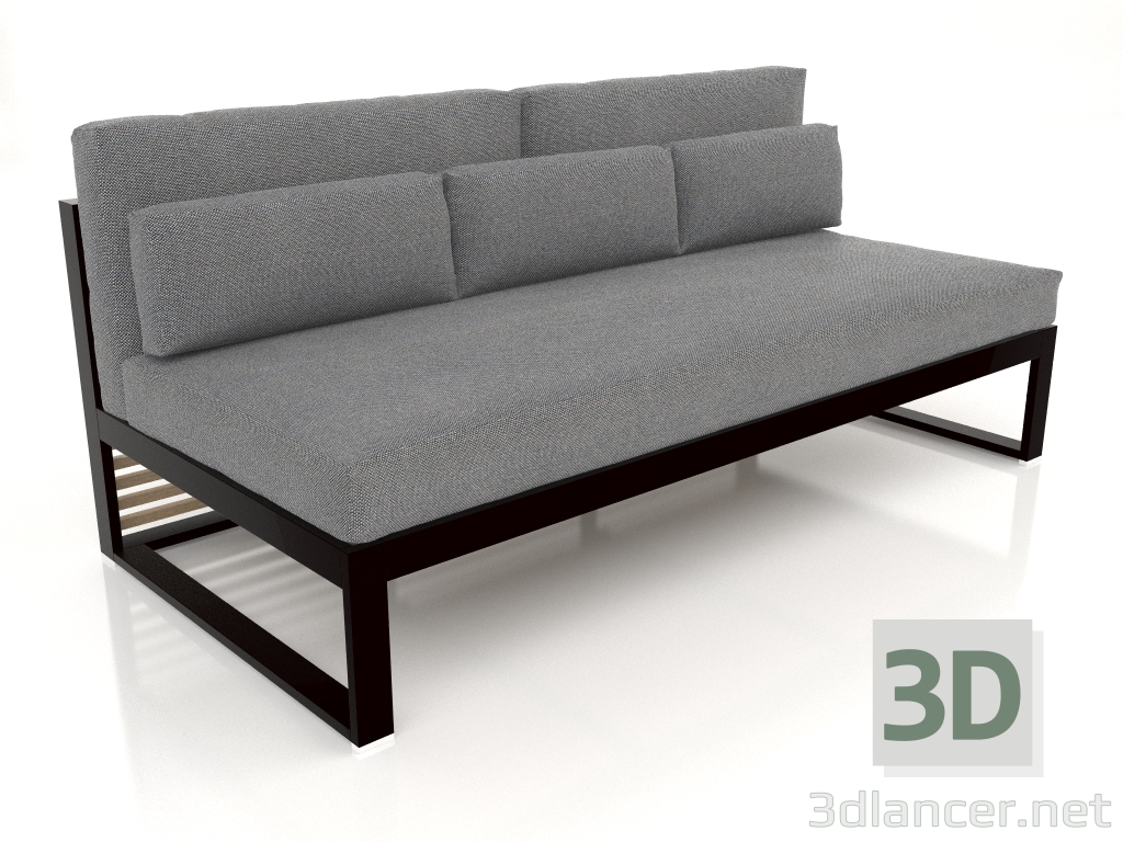 3D modeli Modüler kanepe, 4. bölüm, yüksek arkalık (Siyah) - önizleme