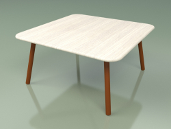 कॉफी टेबल 011 (धातु जंग, मौसम प्रतिरोधी सफेद रंग का सागौन)