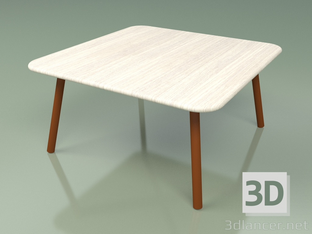 modèle 3D Table basse 011 (Metal Rouille, Teck de Couleur Blanc Résistant aux Intempéries) - preview