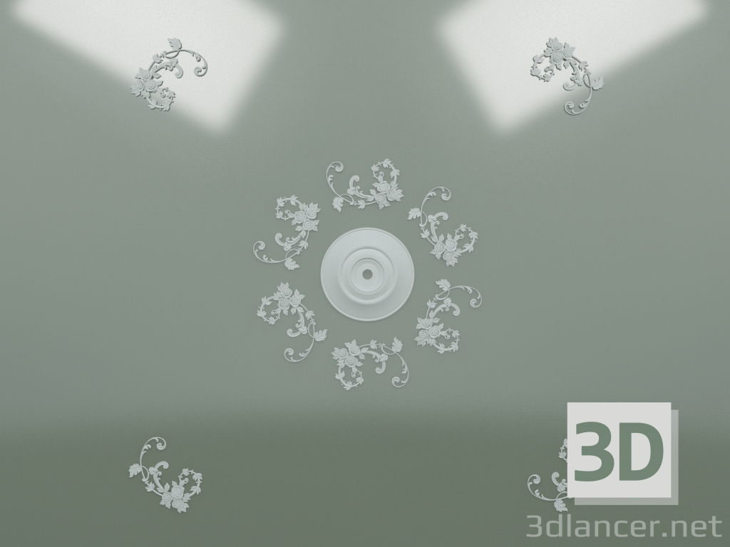 modèle 3D Composition de plafond en plâtre stuc ND-003-4 - preview