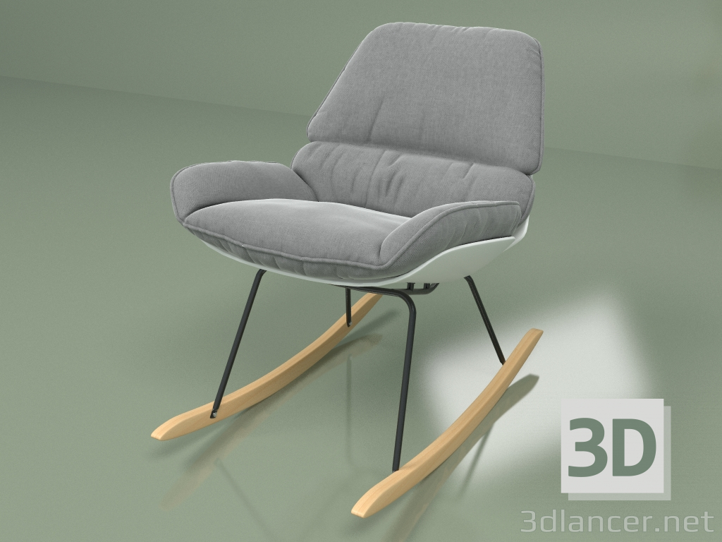3d model Bay rocking chair (light grey) - preview