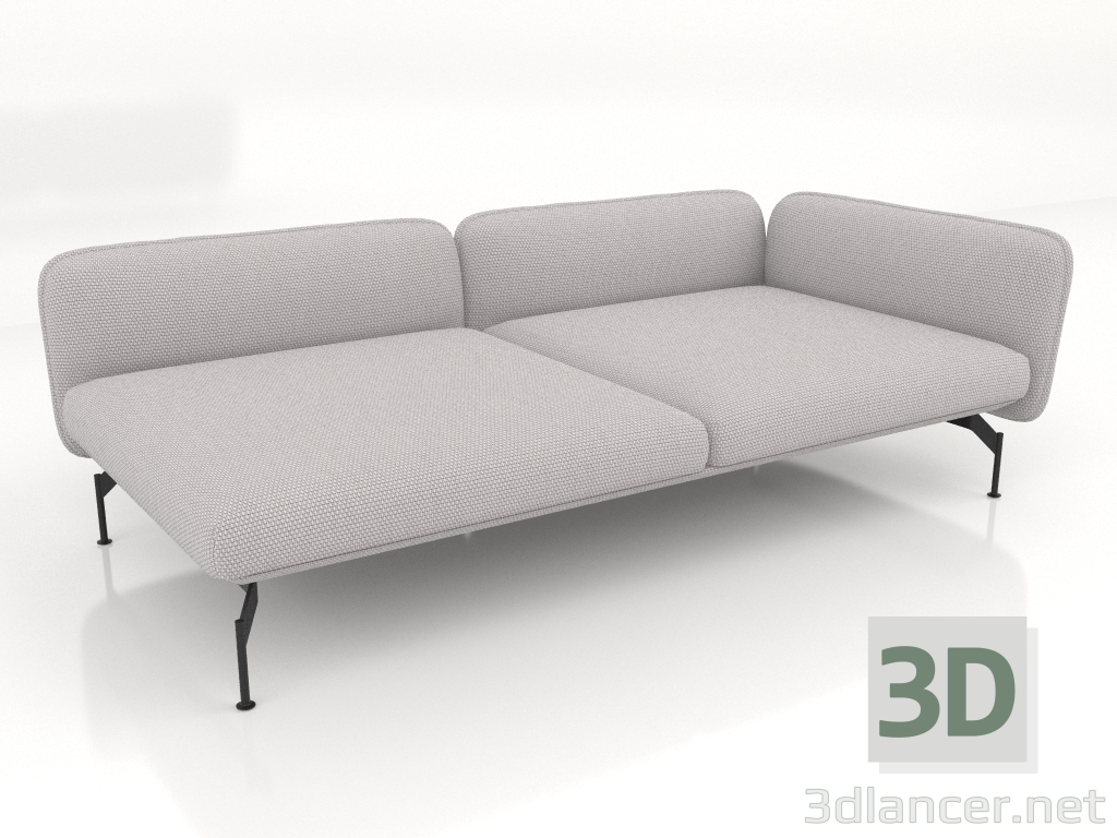 3d model Módulo de sofá de 2,5 plazas de fondo con reposabrazos 110 a la derecha - vista previa