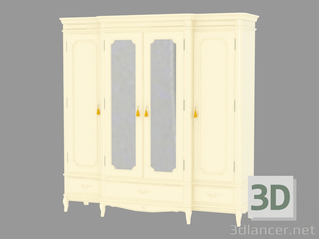modèle 3D Cabinet à trois tiroirs quatre NFR2244_1 - preview