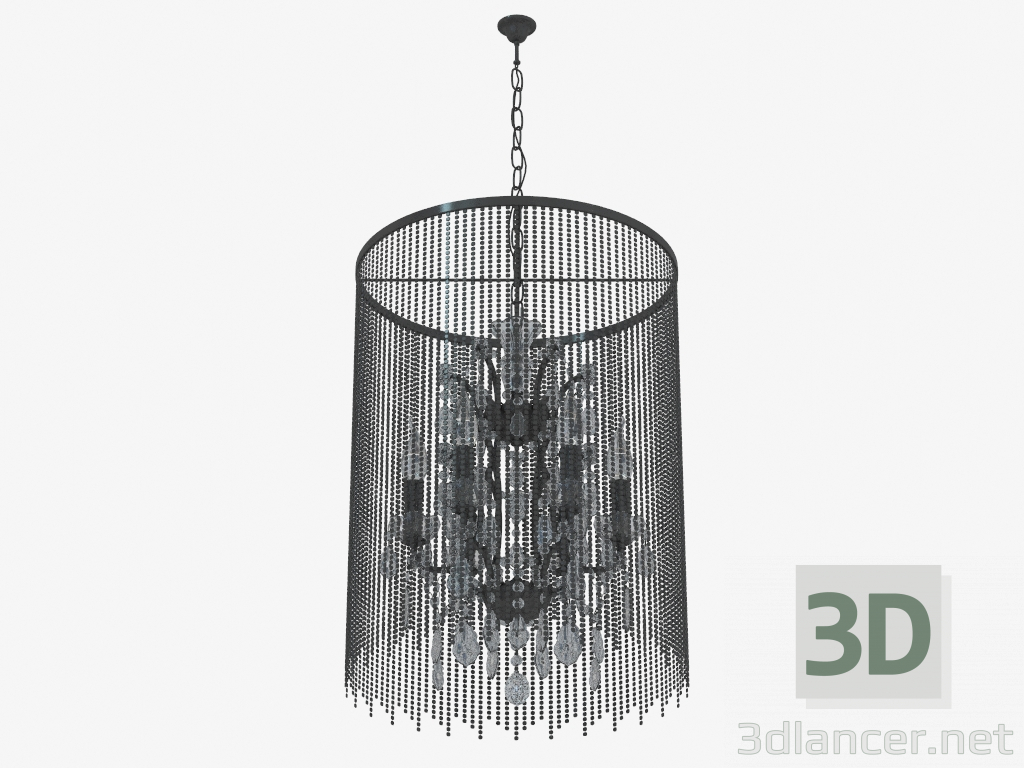 3d model Pendant lamp with glass decoration (S110240 6) - preview