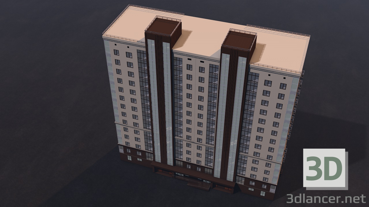 3d model Apartment house - preview