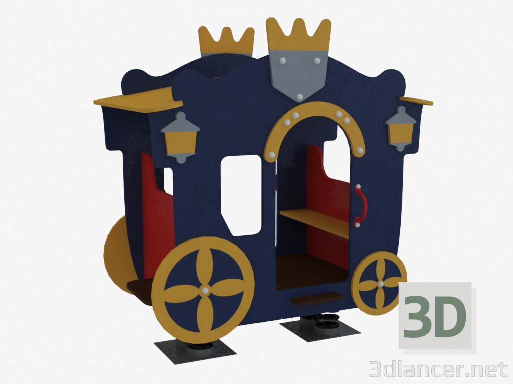 3D Modell Schaukelstuhl des Spielplatzes für Kinder Kutsche (6136) - Vorschau