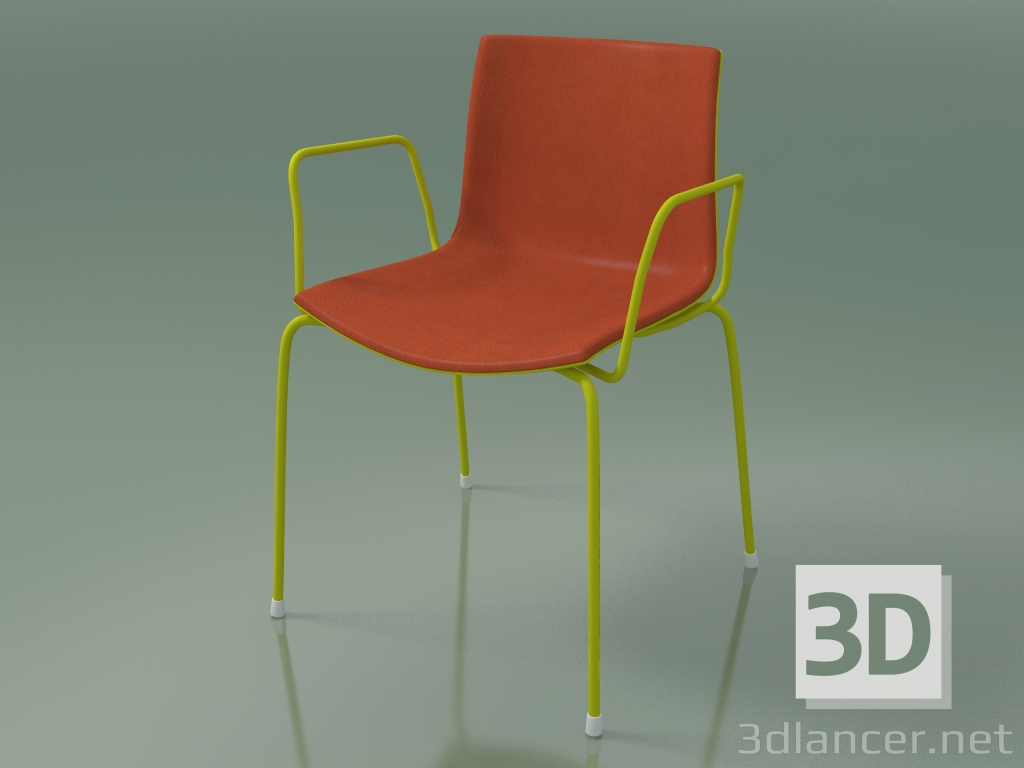 3D modeli Sandalye 0458 (kolçaklı ve ön kaplamalı 4 ayak, polipropilen PO00118, V13) - önizleme