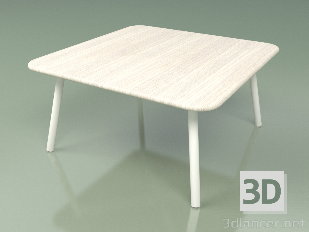 3d model Coffee table 011 (Metal Milk, Weather Resistant White Colored Teak) - preview