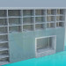 3d model Rack with shelves for books and a place for TV - preview