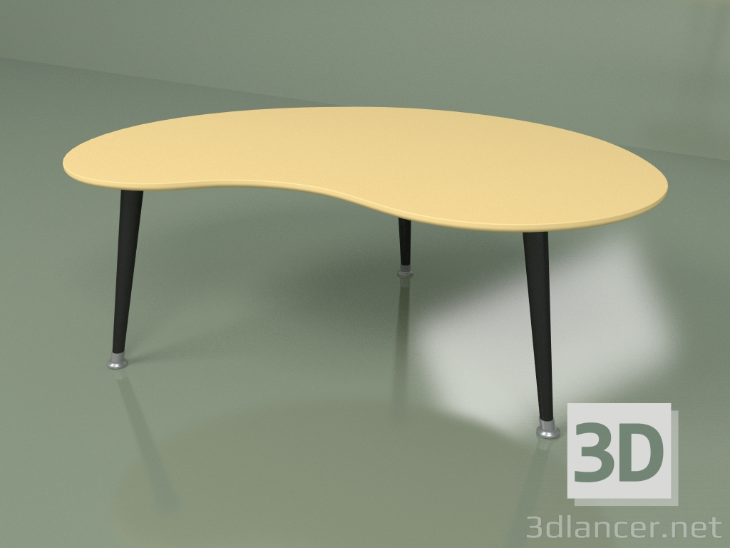 modello 3D Tavolino Kidney (giallo ocra) - anteprima