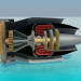 modello 3D Turbina di velivoli in spaccato - anteprima