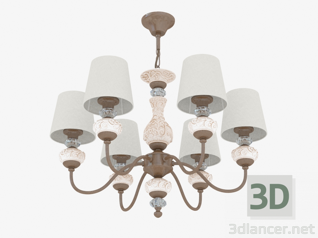 3d model Chandelier with lampshades (S110175 6) - preview
