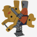 modèle 3D Rocking chair d'un terrain de jeux pour enfants Knight (6138) - preview