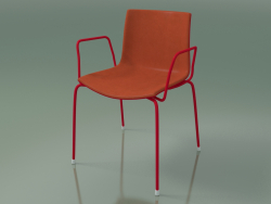 Cadeira 0458 (4 pés com braços e revestimento frontal, polipropileno PO00104, V48)